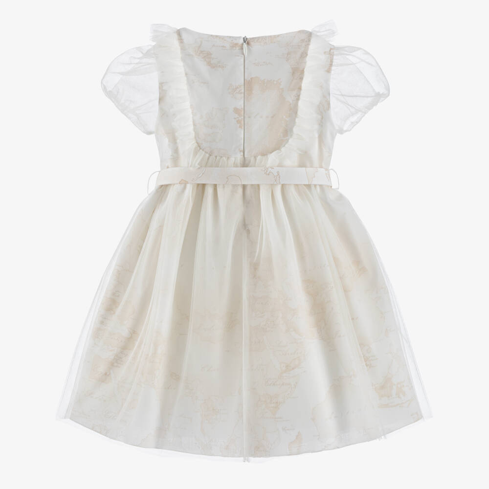 Alviero Martini-Платье из хлопка и тюля с географическим узором для девочек | Childrensalon Outlet