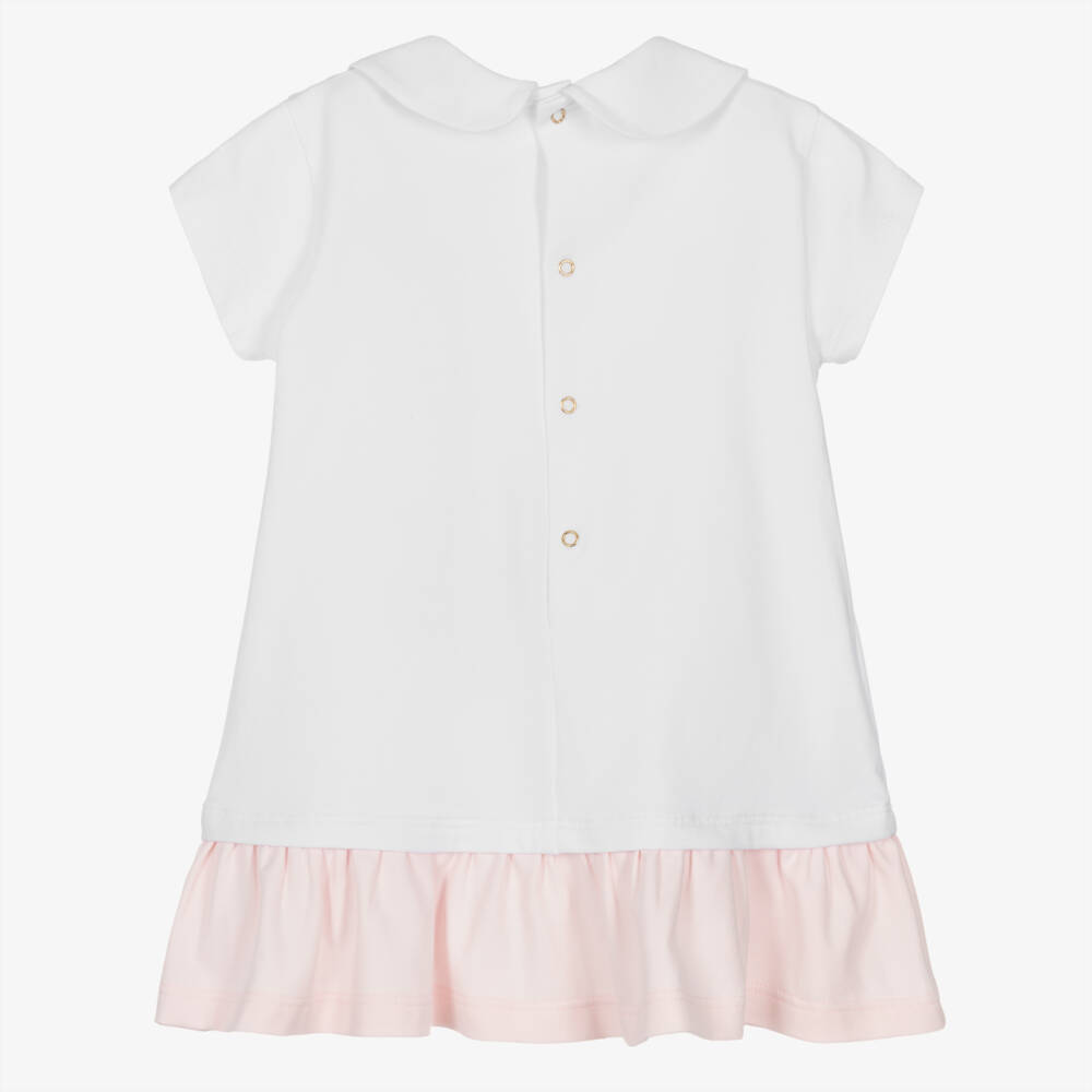 Alviero Martini-Girls Geo Print Pink Cotton Dress | Childrensalon Outlet