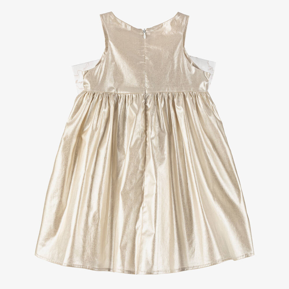 Alviero Martini-فستان عاجي مزخرف للبنات مع فيونكة | Childrensalon Outlet