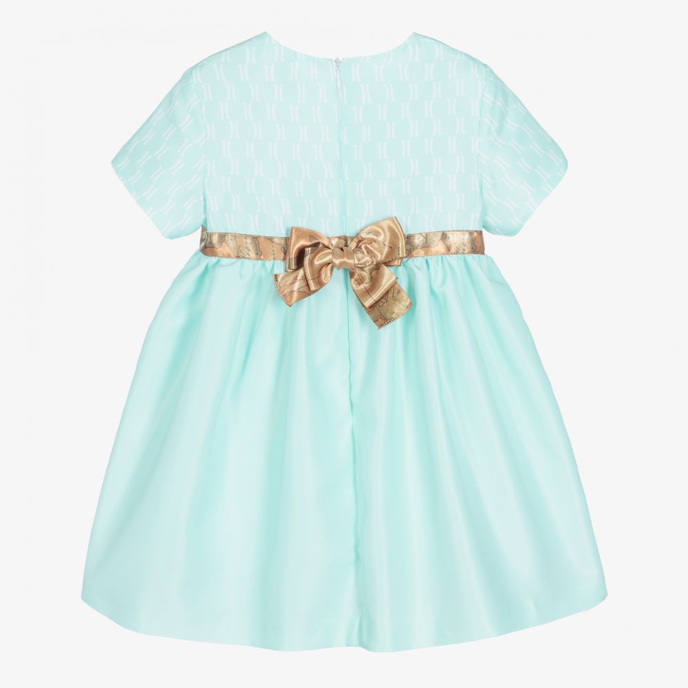 Alviero Martini-Girls Green Geo Map Dress  | Childrensalon Outlet
