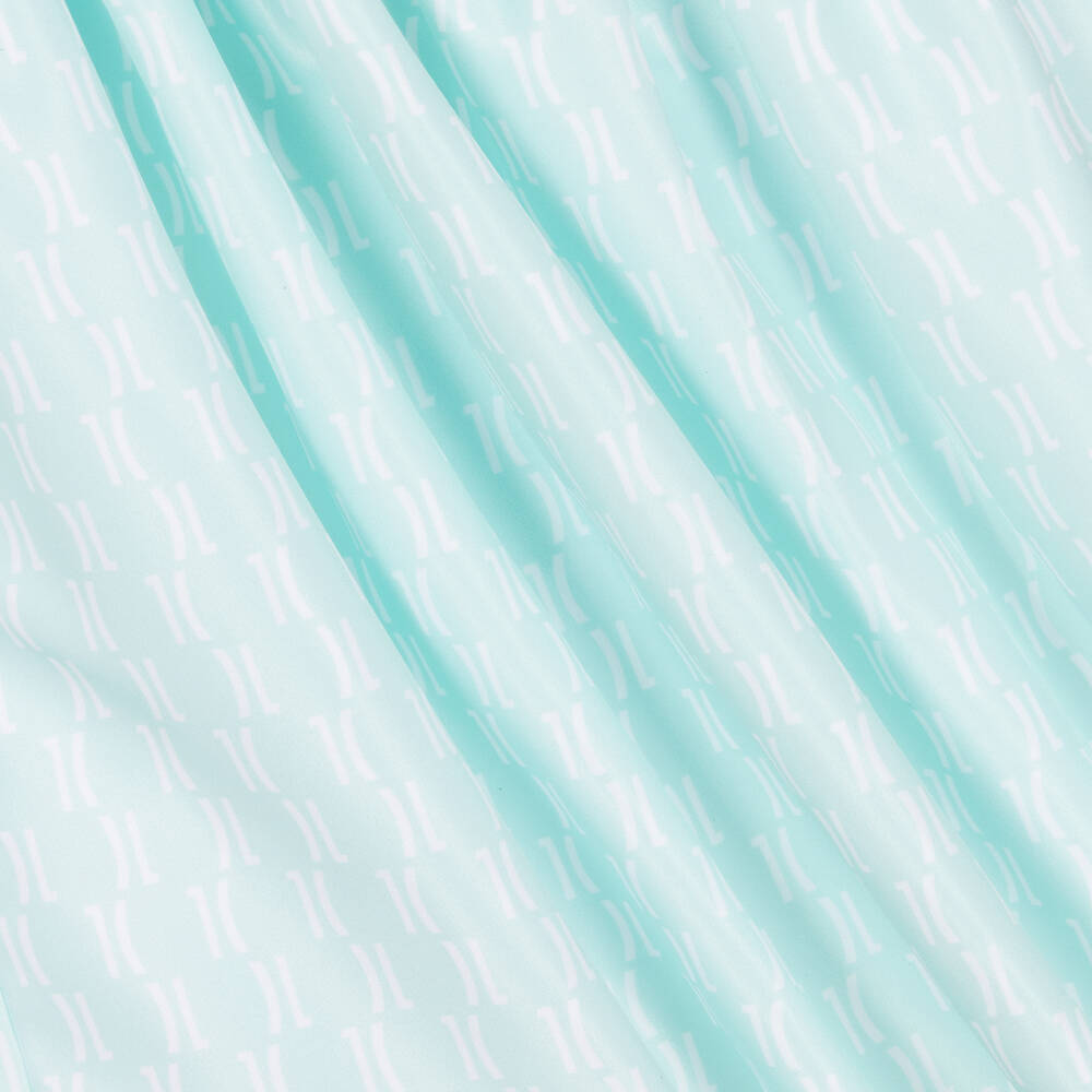 Alviero Martini-Girls Green Satin Logo Print Dress | Childrensalon Outlet