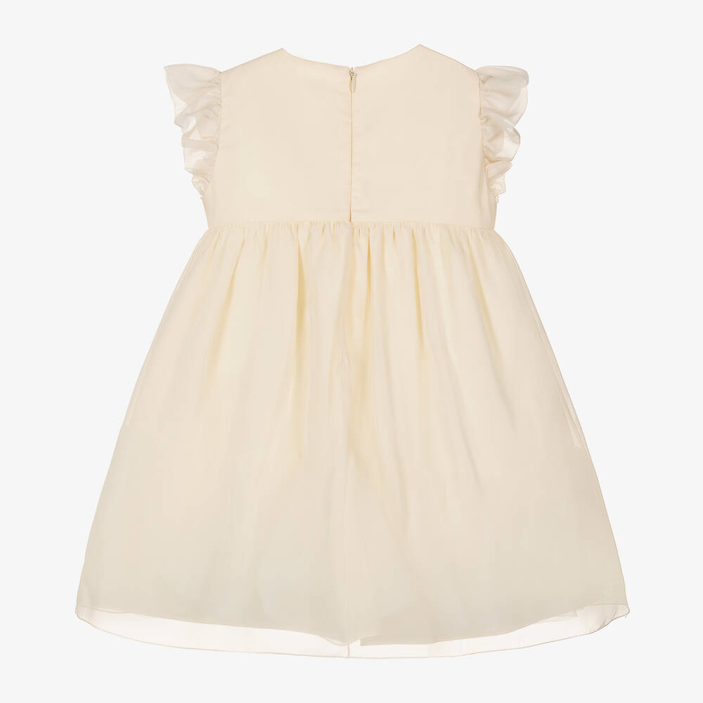 Alviero Martini-Girls Ivory Chiffon Geo Map Dress | Childrensalon Outlet