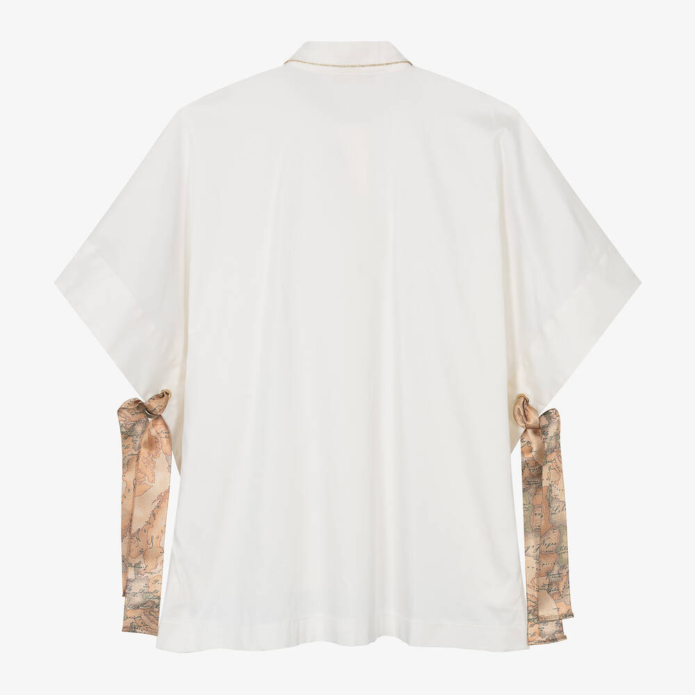 Alviero Martini-Girls Ivory Cotton Shirt Dress | Childrensalon Outlet