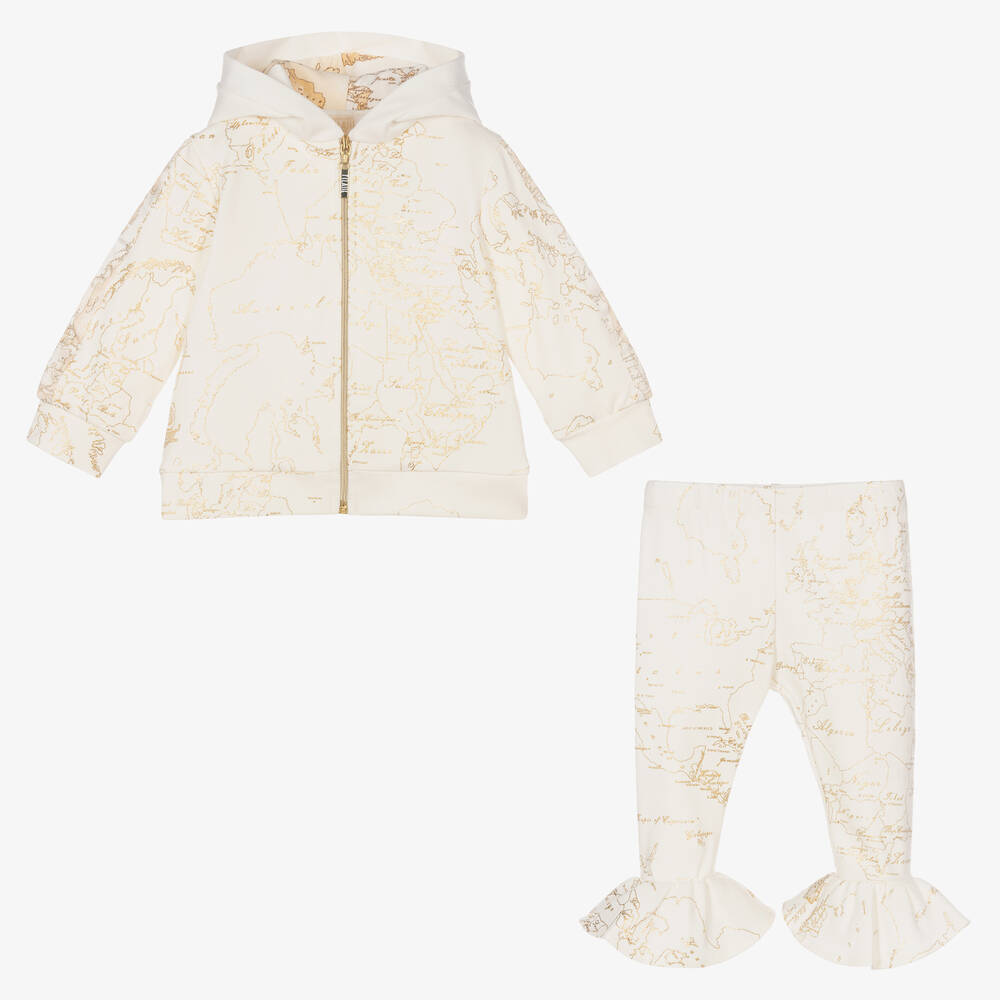 Alviero Martini-Girls Ivory Geo Map Tracksuit | Childrensalon Outlet