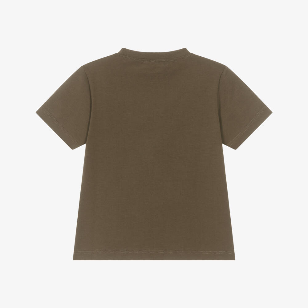 Alviero Martini-Girls Khaki Green Cotton 1a Classe Graphic T-Shirt | Childrensalon Outlet