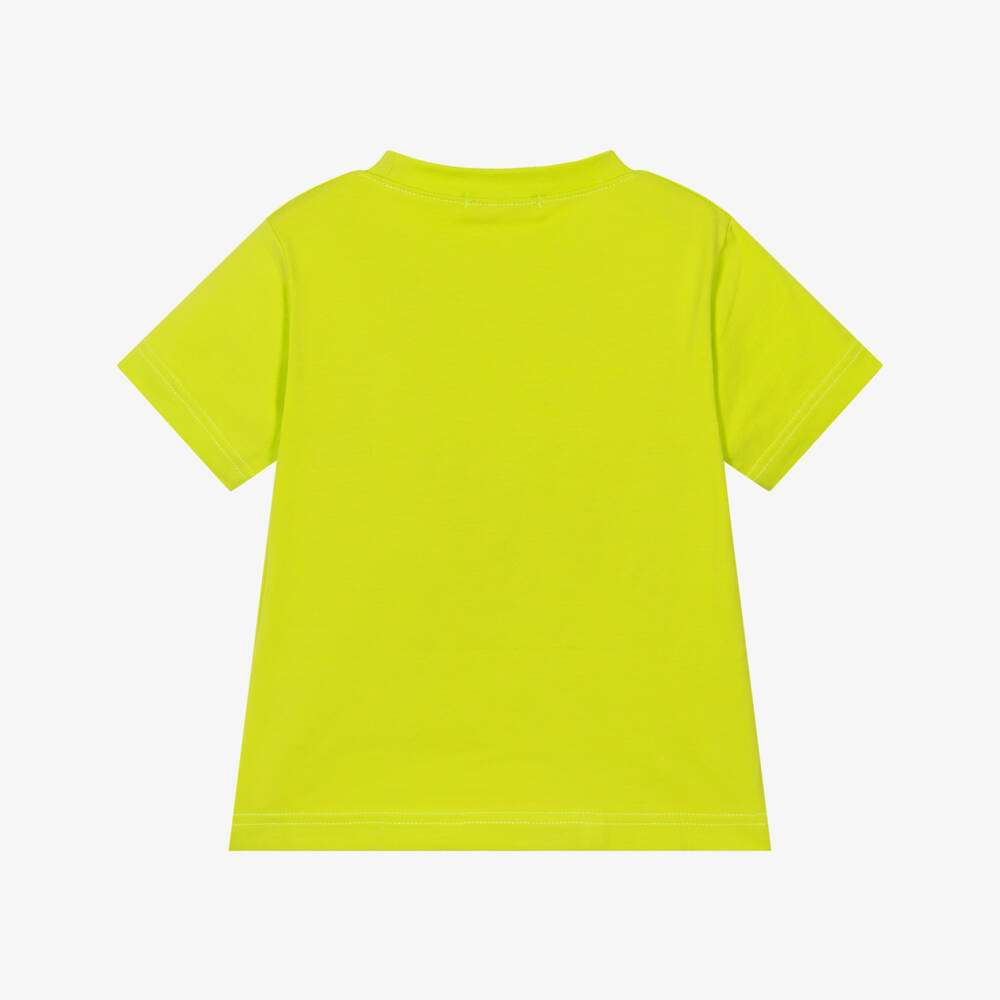 Alviero Martini-Girls Lime Green Cotton Love Motif T-Shirt | Childrensalon Outlet