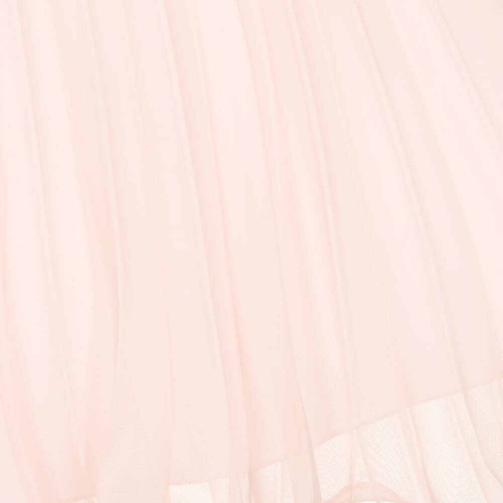 Alviero Martini-Girls Pink Chiffon Plissé Geo Map Dress | Childrensalon Outlet