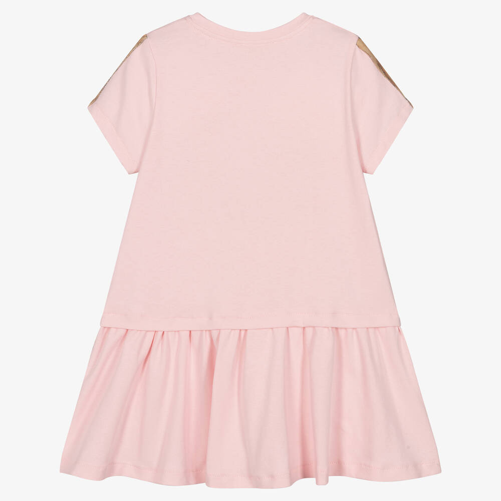 Alviero Martini-Girls Pink Geo Map Cotton Dress | Childrensalon Outlet