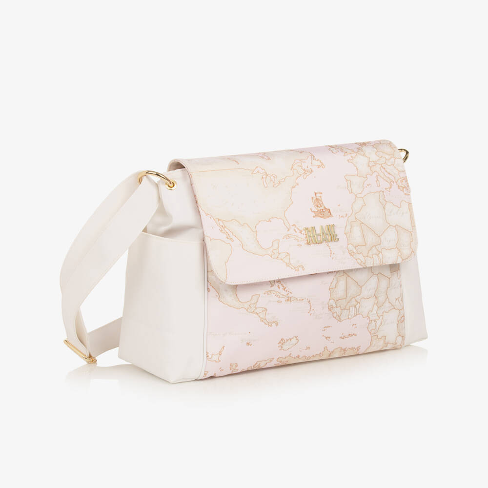 Alviero Martini-Girls Pink Geo Print Diaper Tote | Childrensalon Outlet