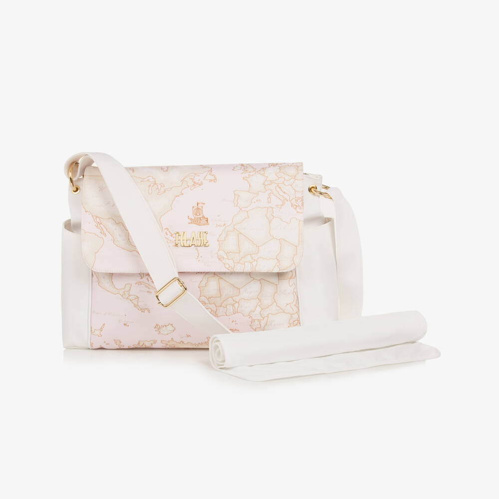 Alviero Martini-Girls Pink Geo Print Diaper Tote | Childrensalon Outlet