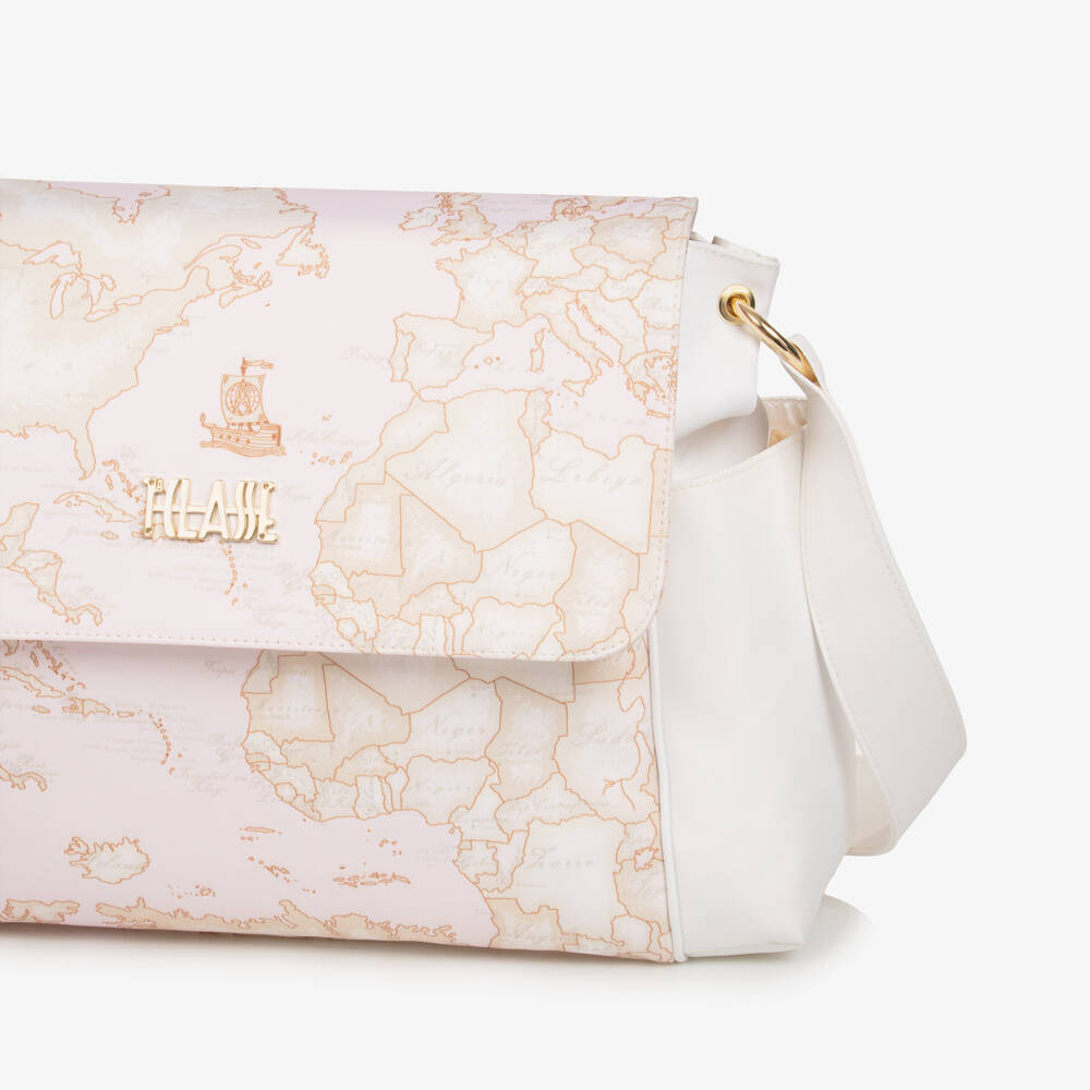 Alviero Martini-Girls Pink Geo Print Diaper Tote | Childrensalon Outlet