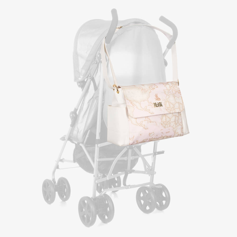 Alviero Martini-Girls Pink Geo Print Diaper Tote | Childrensalon Outlet