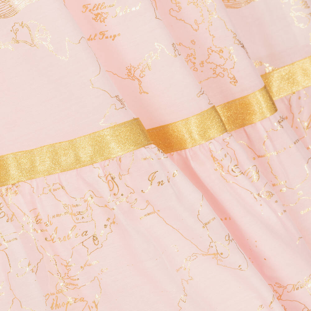 الفيرو مارتيني-فستان فوال لون زهري وذهبي | Childrensalon Outlet