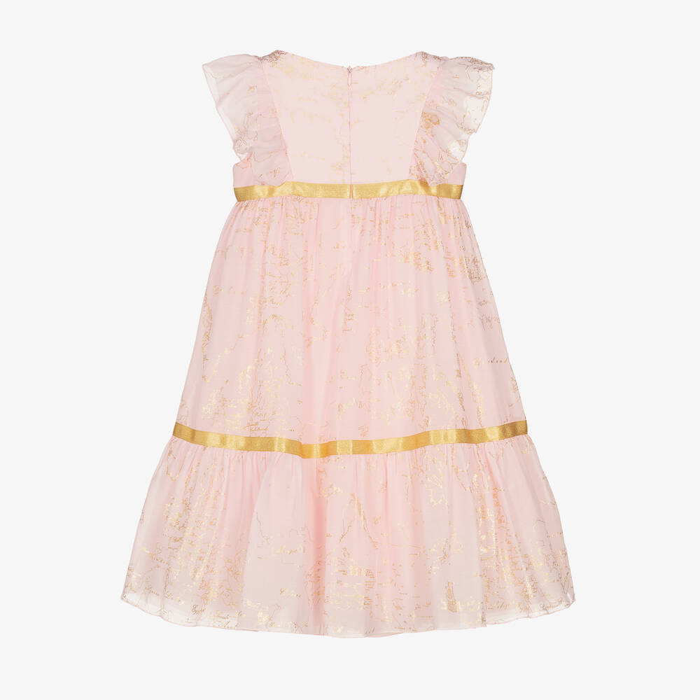 الفيرو مارتيني-فستان فوال لون زهري وذهبي | Childrensalon Outlet