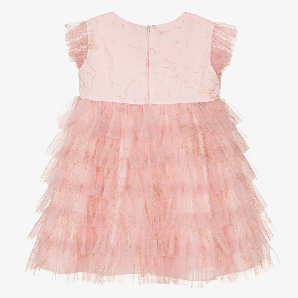 الفيرو مارتيني-فستان تول لون زهري وذهبي | Childrensalon Outlet