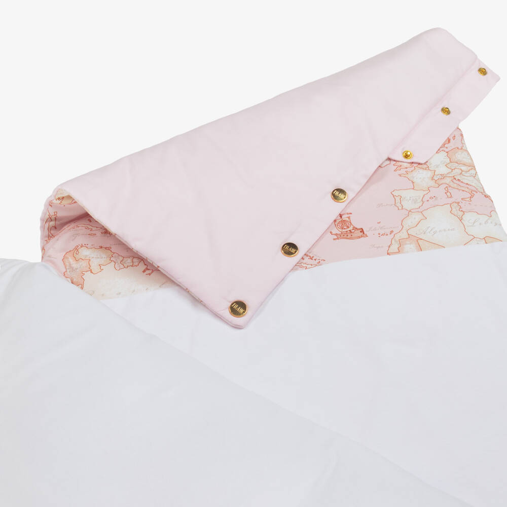 Alviero Martini-Girls Pink & White Bear Snuggle Nest | Childrensalon Outlet
