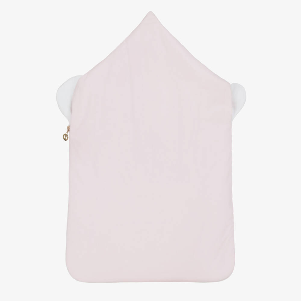 Alviero Martini-Girls Pink & White Bear Snuggle Nest | Childrensalon Outlet