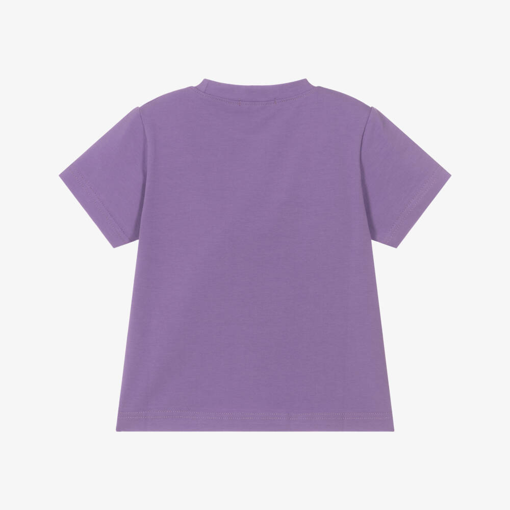 Alviero Martini-Girls Purple Cotton Love Motif T-Shirt | Childrensalon Outlet