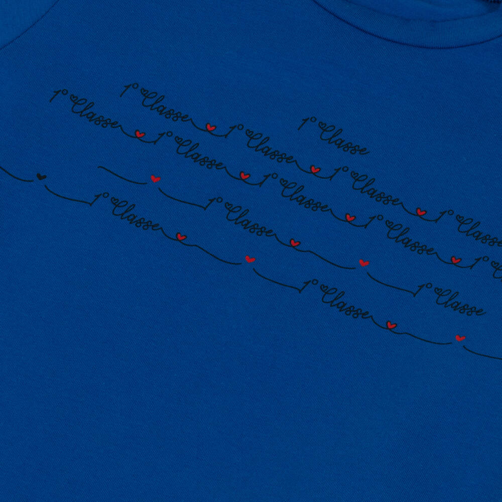 Alviero Martini-Girls Royal Blue Cotton 1a Classe Graphic T-Shirt | Childrensalon Outlet