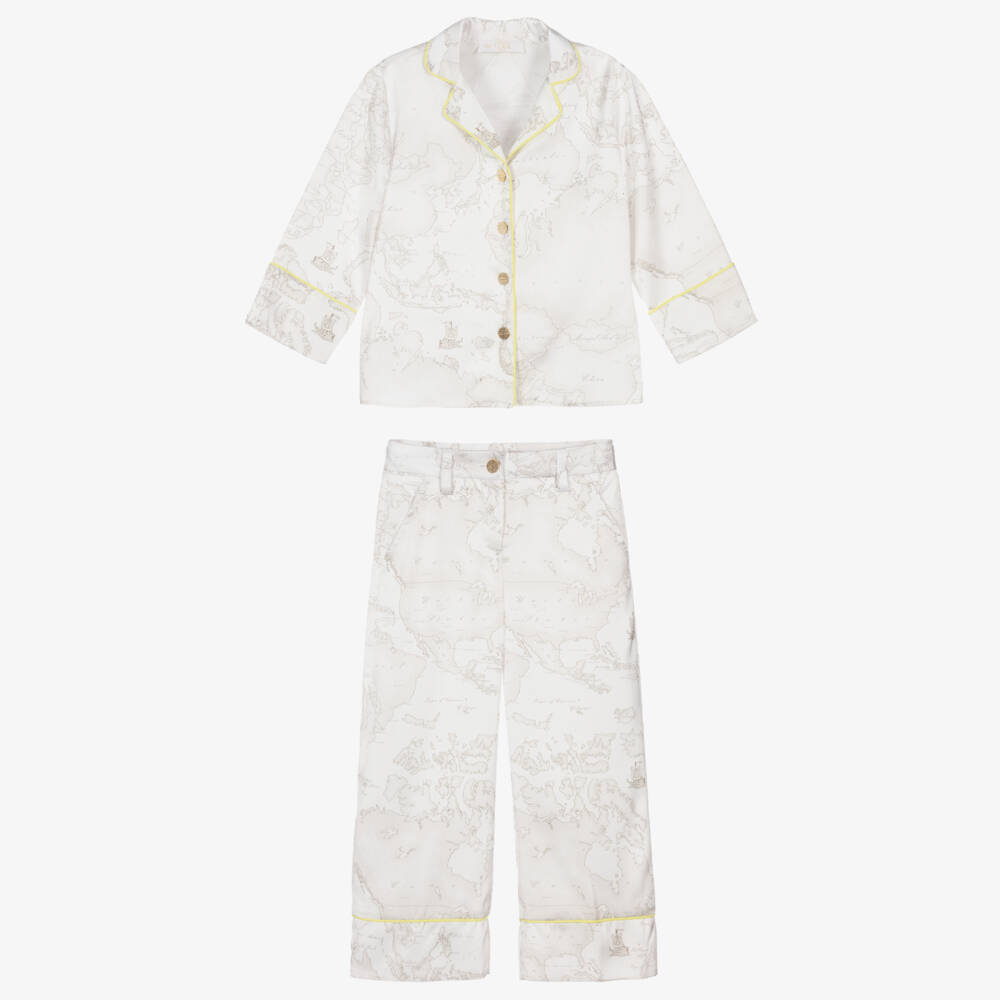 Alviero Martini-Атласный комплект с картой для девочек | Childrensalon Outlet