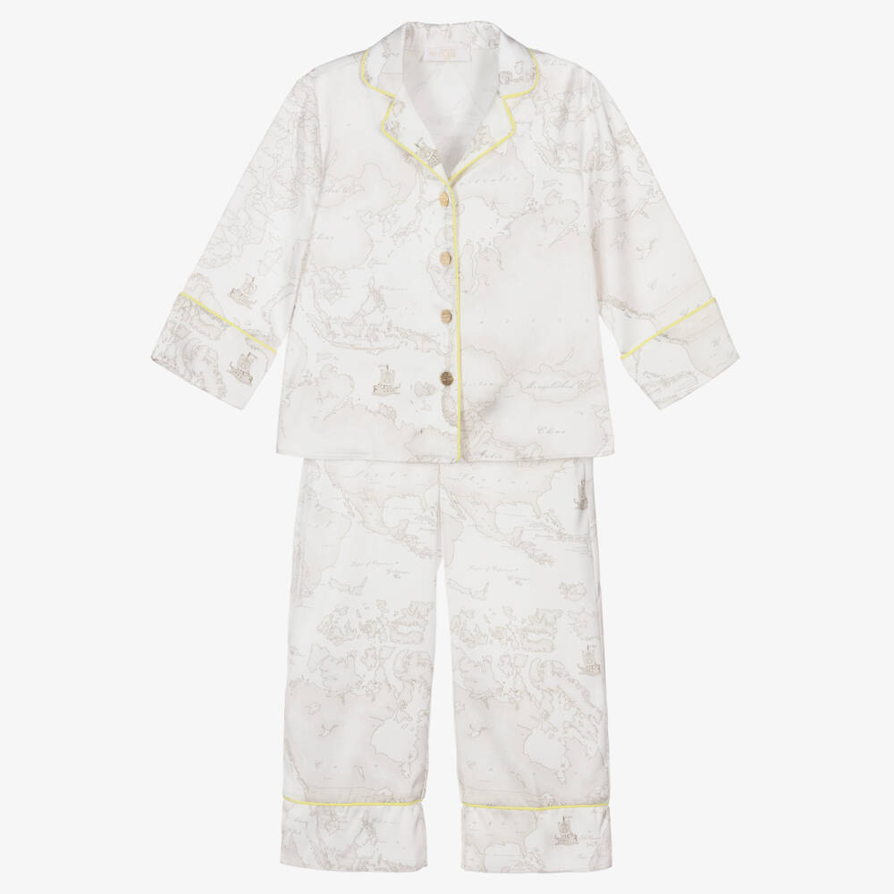 Alviero Martini-طقم ساتان بنقشة خريطة للبنات | Childrensalon Outlet