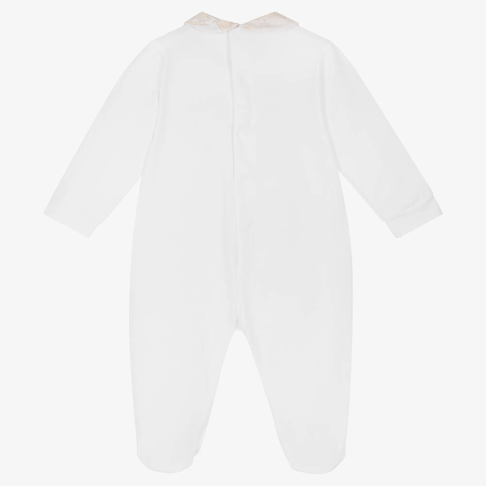 Alviero Martini-Girls White Floral & Geo Map Babygrow | Childrensalon Outlet