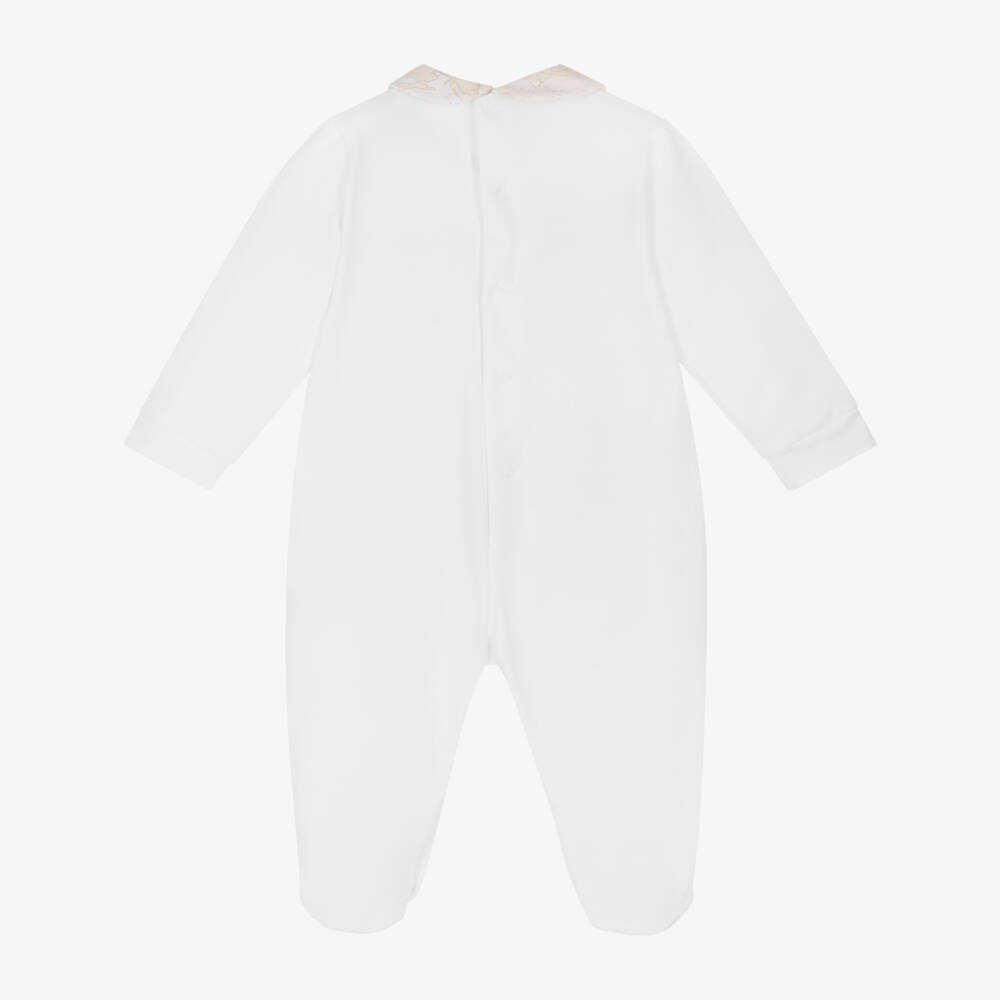 Alviero Martini-Girls White Floral & Geo Map Babygrow | Childrensalon Outlet