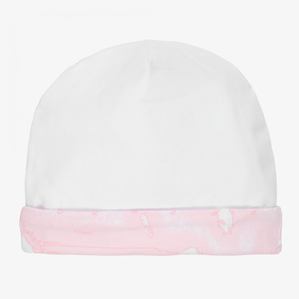 Alviero Martini-Girls White Geo Map Bear Hat | Childrensalon Outlet