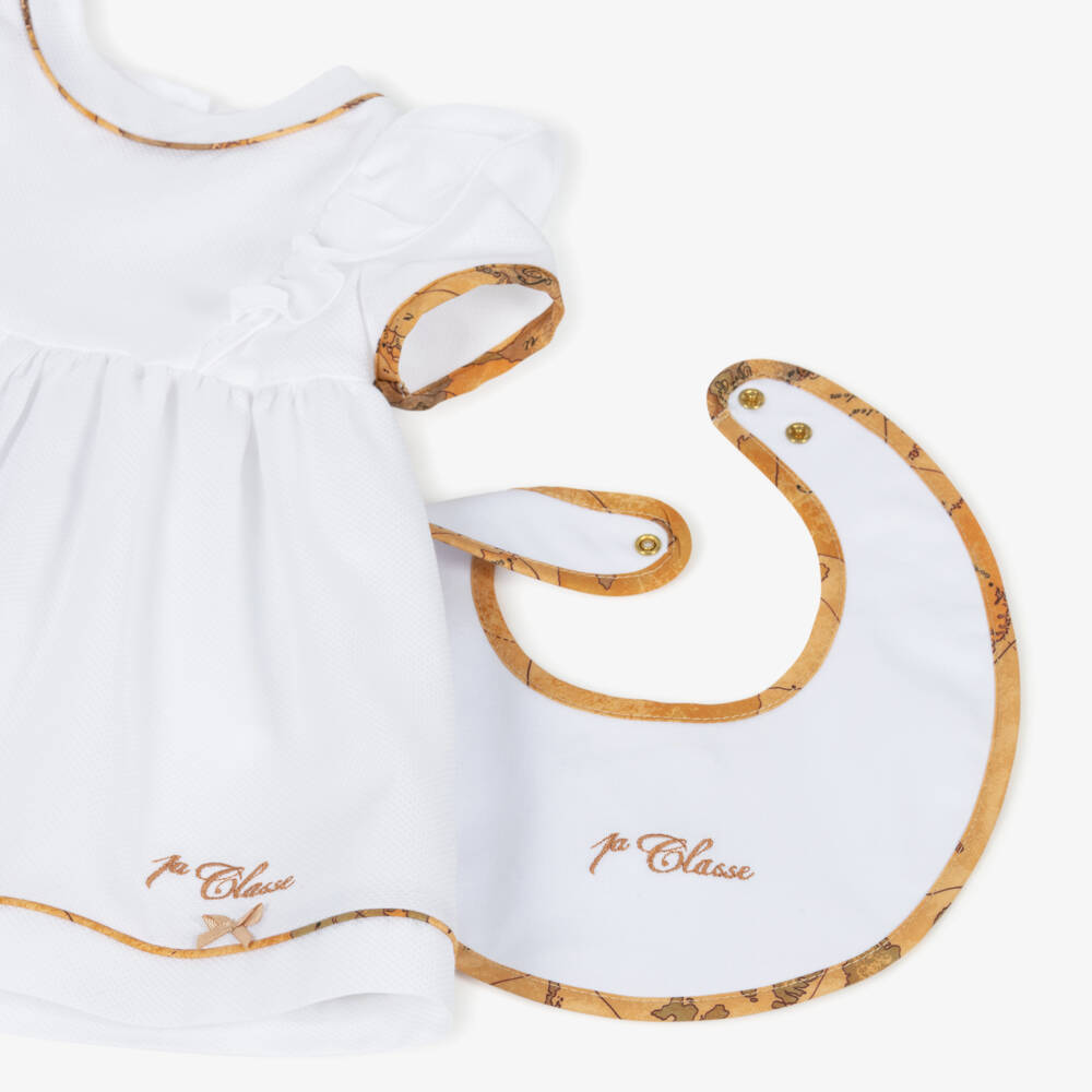 Alviero Martini-Girls White Geo Map Dress Ensemble | Childrensalon Outlet