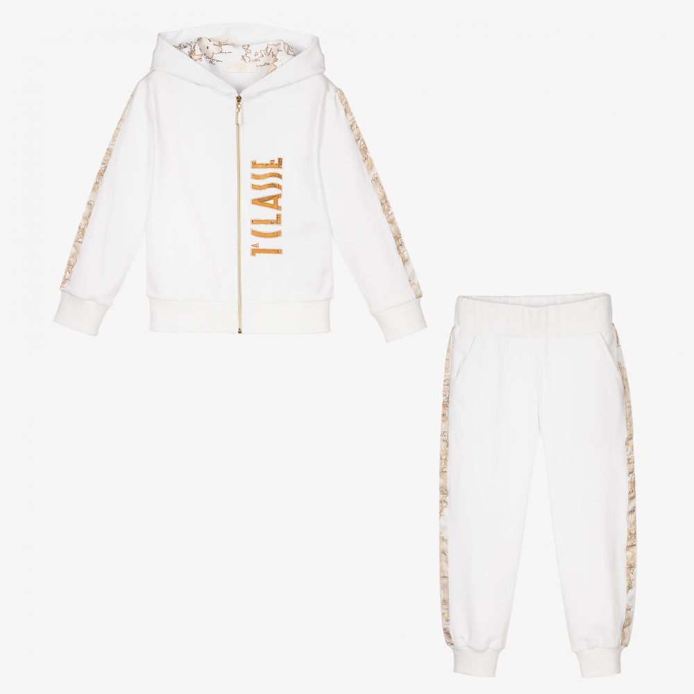 Alviero Martini-Girls White Geo Map Tracksuit | Childrensalon Outlet