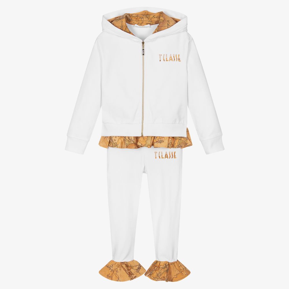 Alviero Martini - Girls White Geo Map Tracksuit | Childrensalon