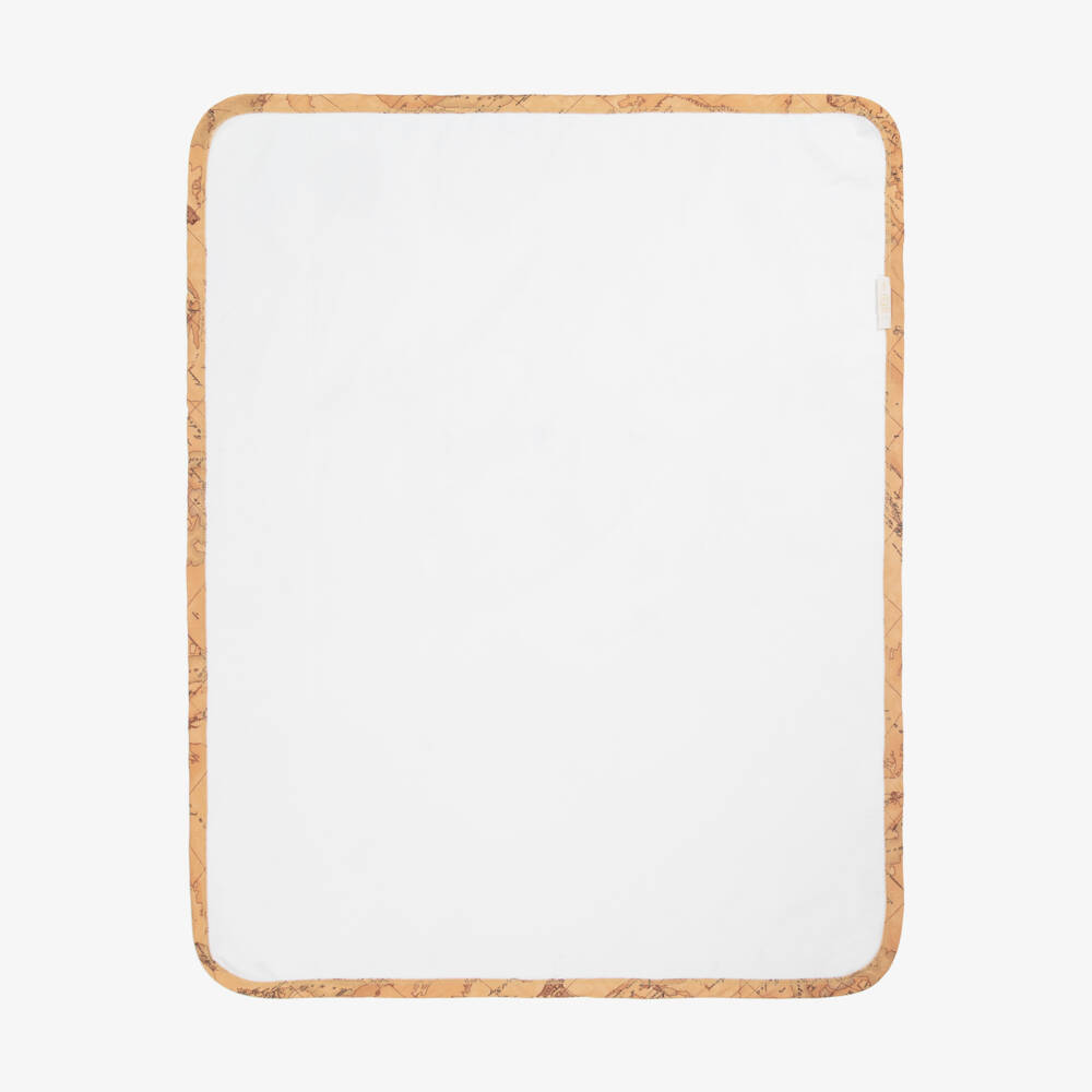 Alviero Martini-Girls White Heart Embroidered Blanket | Childrensalon Outlet