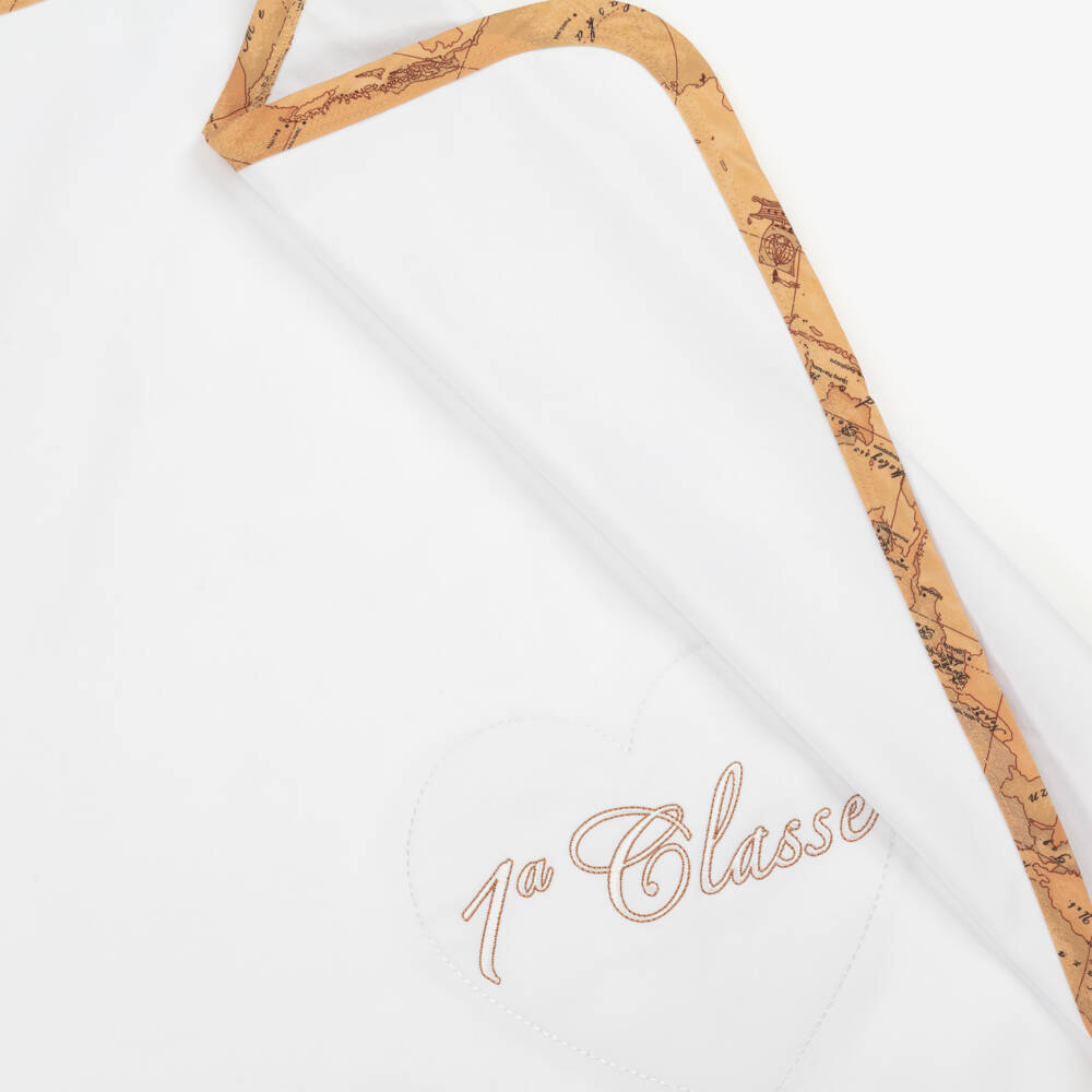 Alviero Martini-Girls White Heart Embroidered Blanket | Childrensalon Outlet