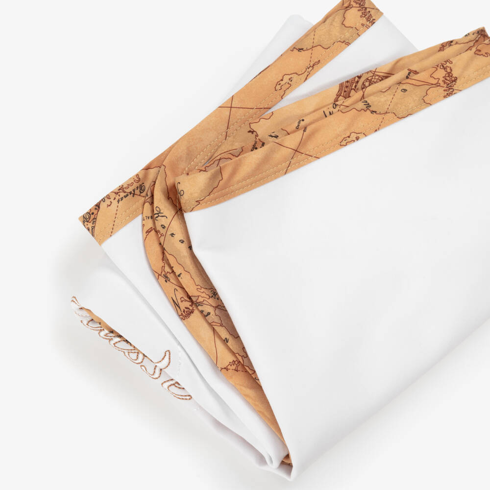 Alviero Martini-Girls White Heart Embroidered Blanket | Childrensalon Outlet