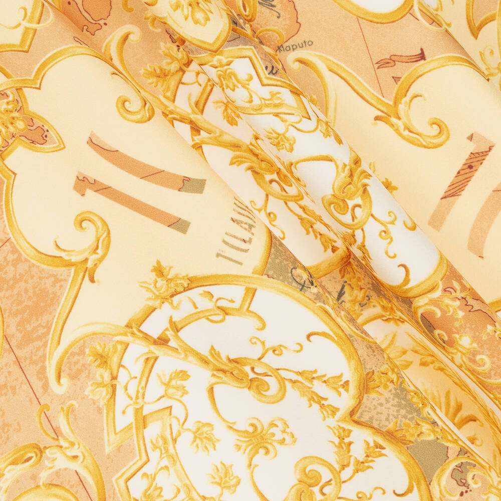 Alviero Martini-Girls Yellow & Gold A-Line Logo Dress | Childrensalon Outlet