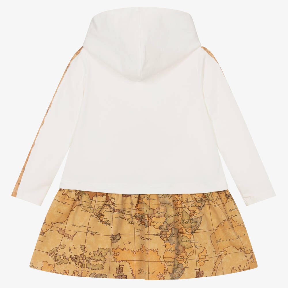 Alviero Martini-Ivory & Beige Geo Map Dress | Childrensalon Outlet