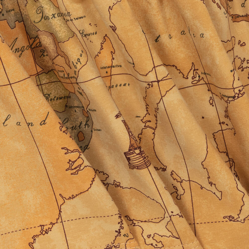 Alviero Martini-Ivory & Beige Geo Map Dress | Childrensalon Outlet