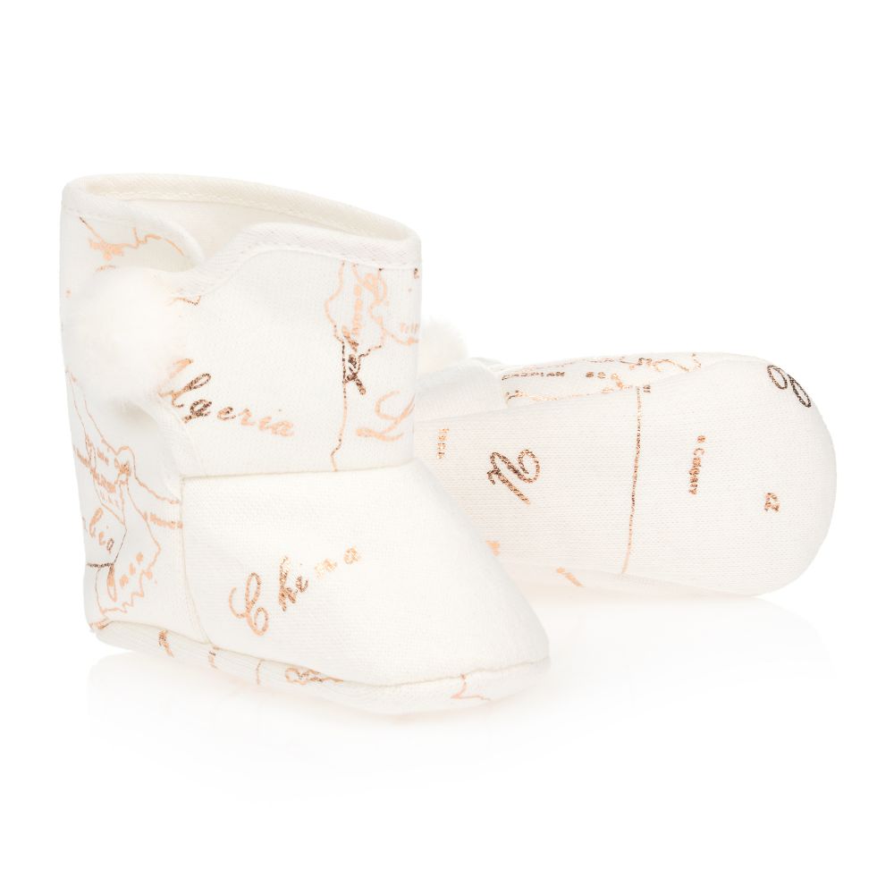 Alviero Martini-Ivory Geo Map Booties | Childrensalon Outlet