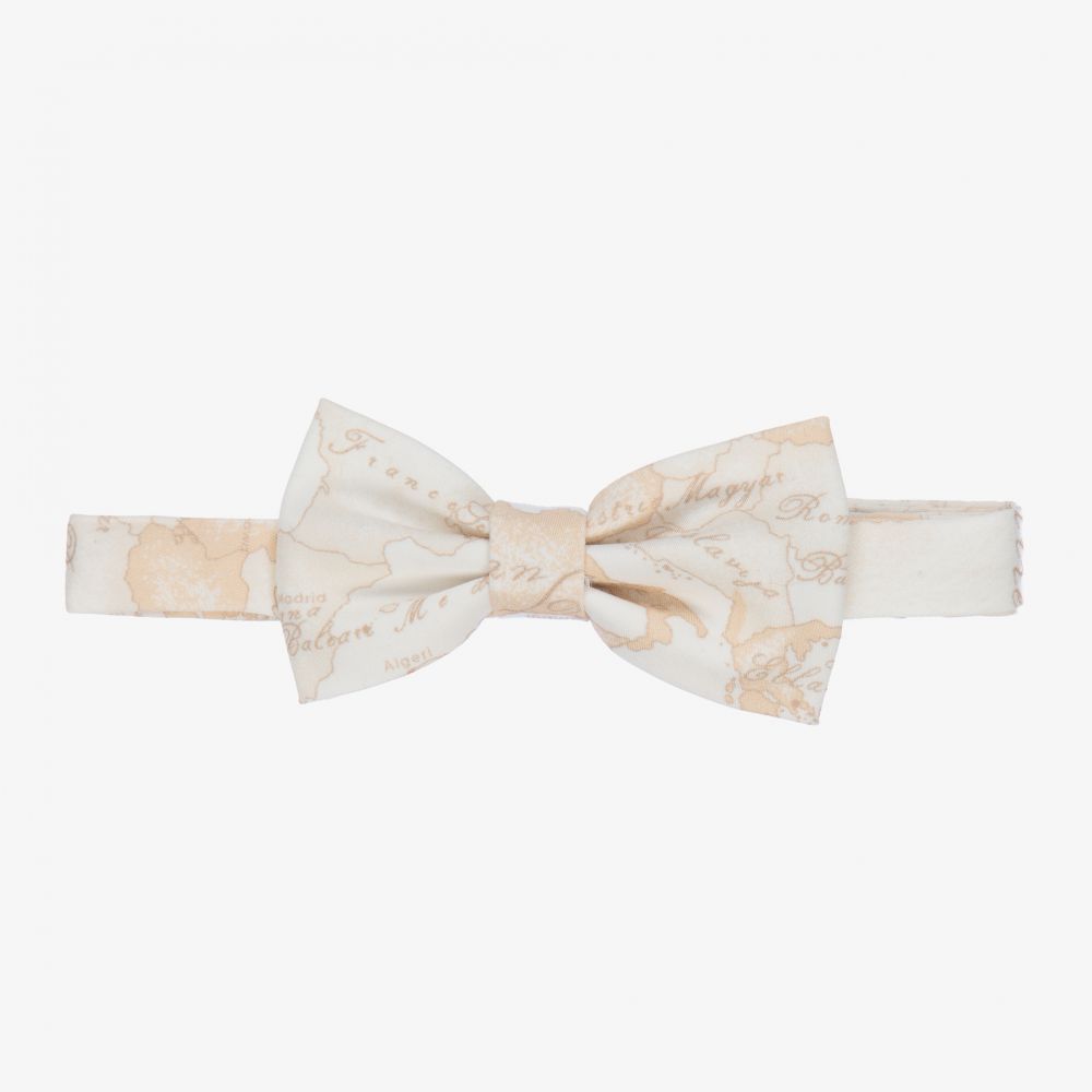 Alviero Martini - Ivory Geo Map Bow Tie (8cm) | Childrensalon