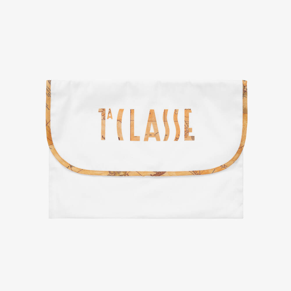 Alviero Martini-Ivory & Geo Map Print Pouch (33cm) | Childrensalon Outlet