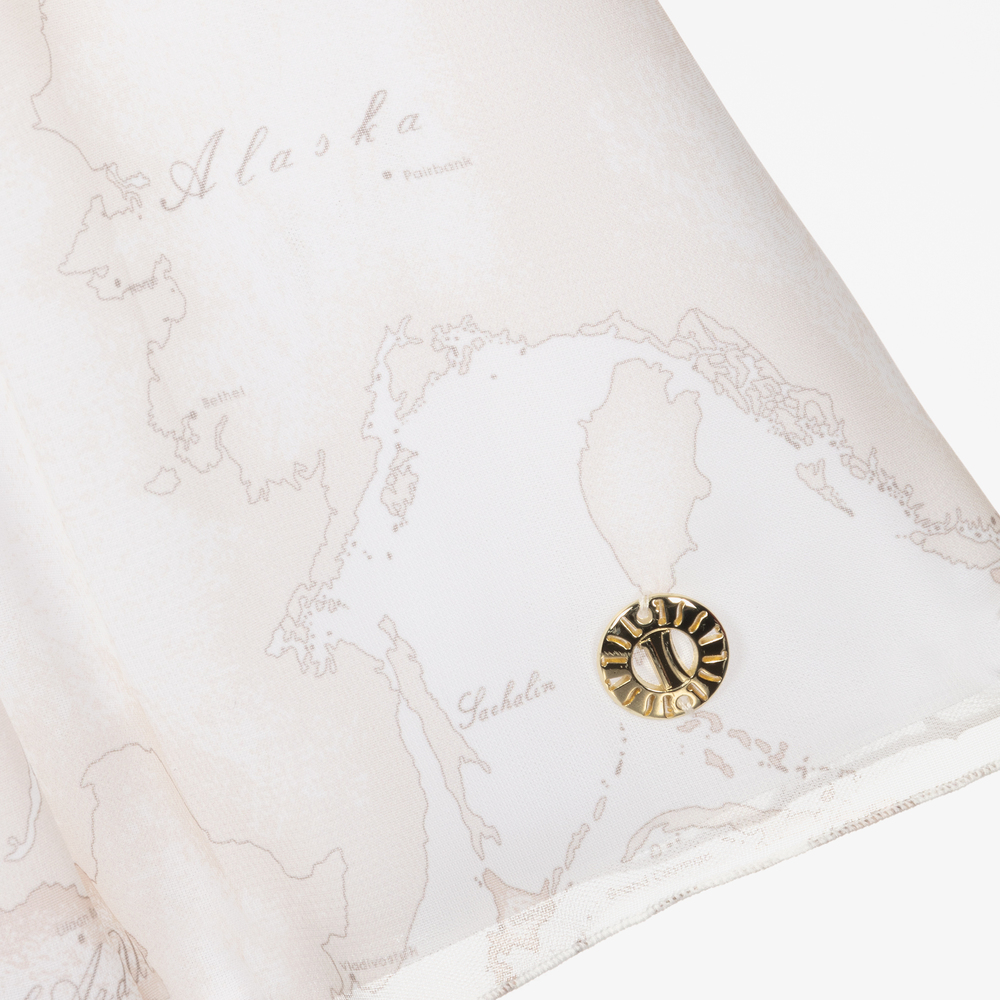 Alviero Martini-Pink Geo Map Ruffle Dress | Childrensalon Outlet