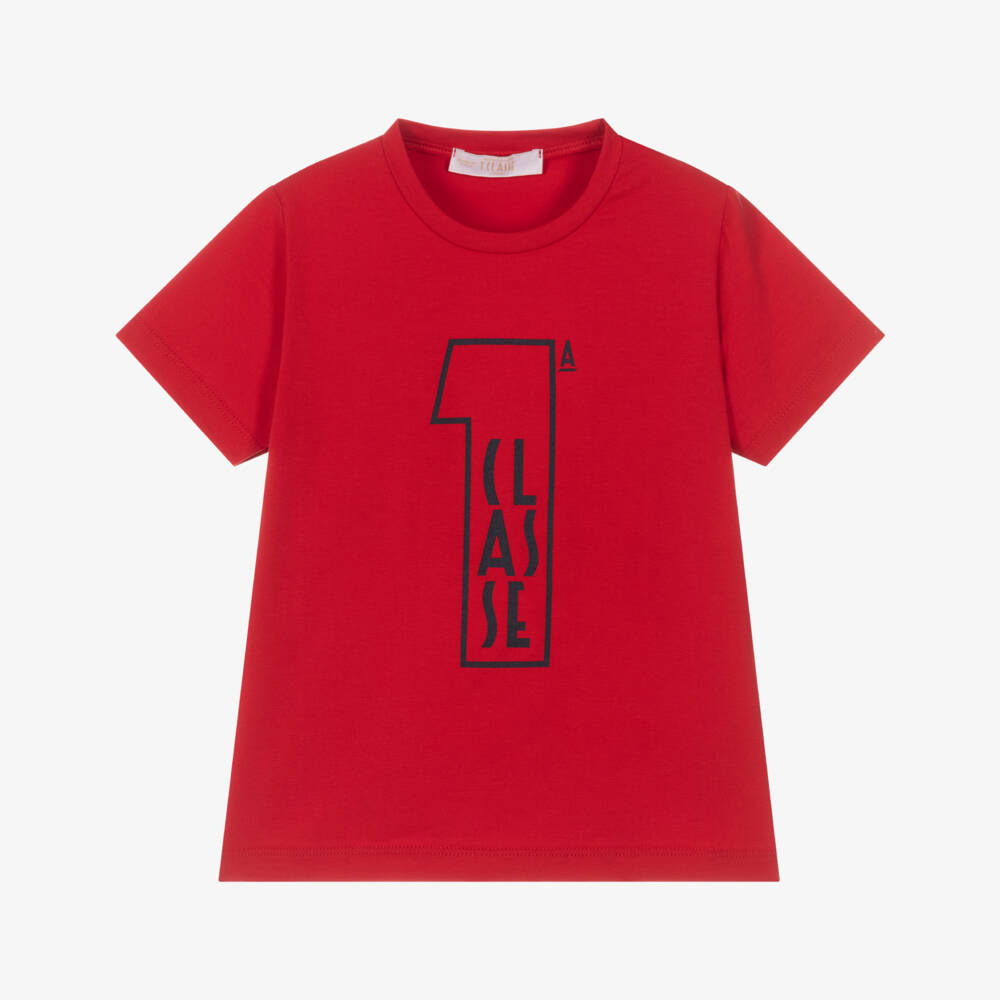 Alviero Martini-Red 1a Classe Cotton T-Shirt | Childrensalon Outlet