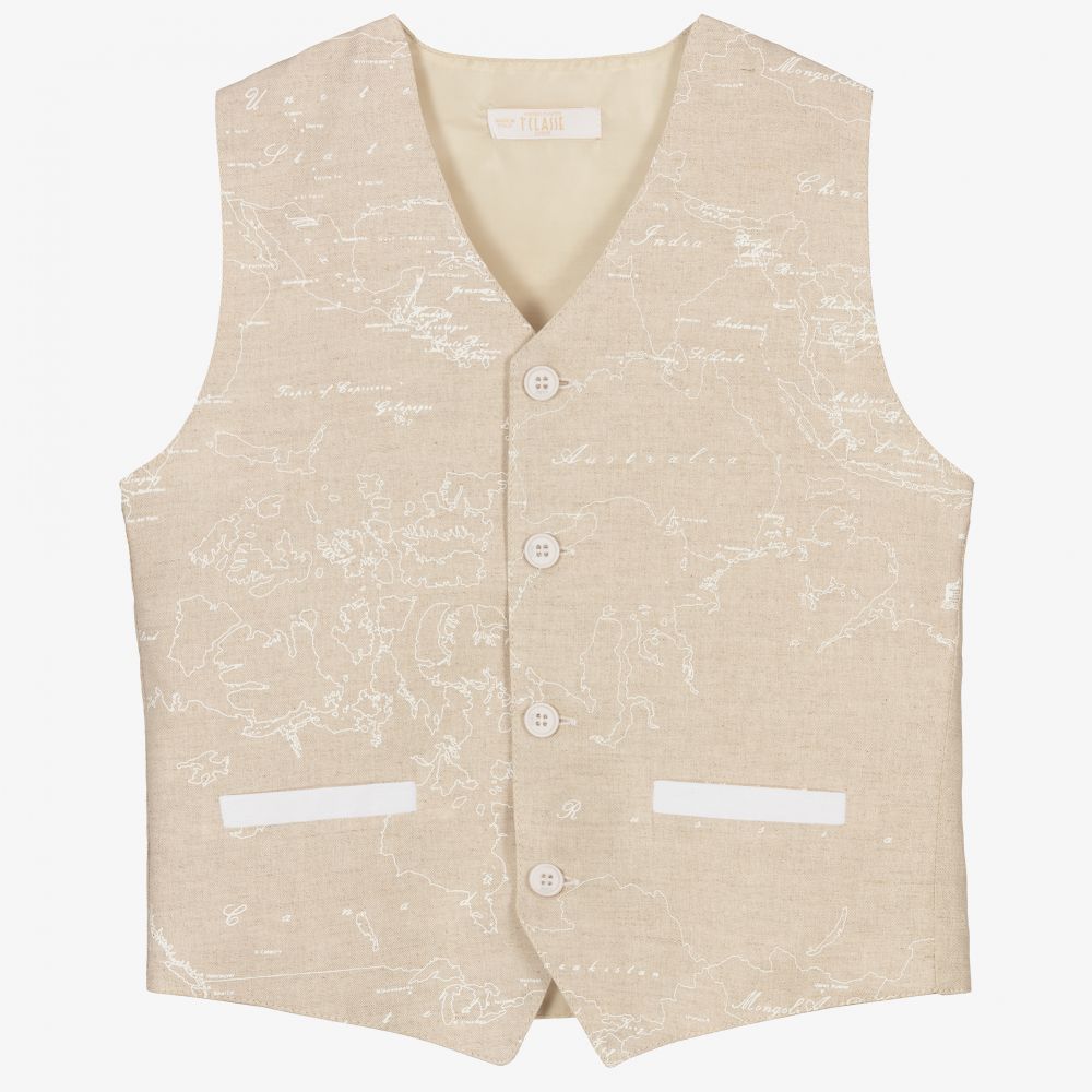 Alviero Martini - Teen Beige Linen Waistcoat | Childrensalon