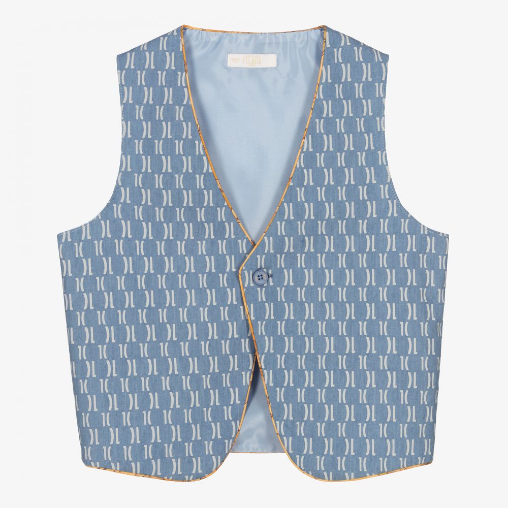 Alviero Martini - Teen Blue Chambray Waistcoat | Childrensalon