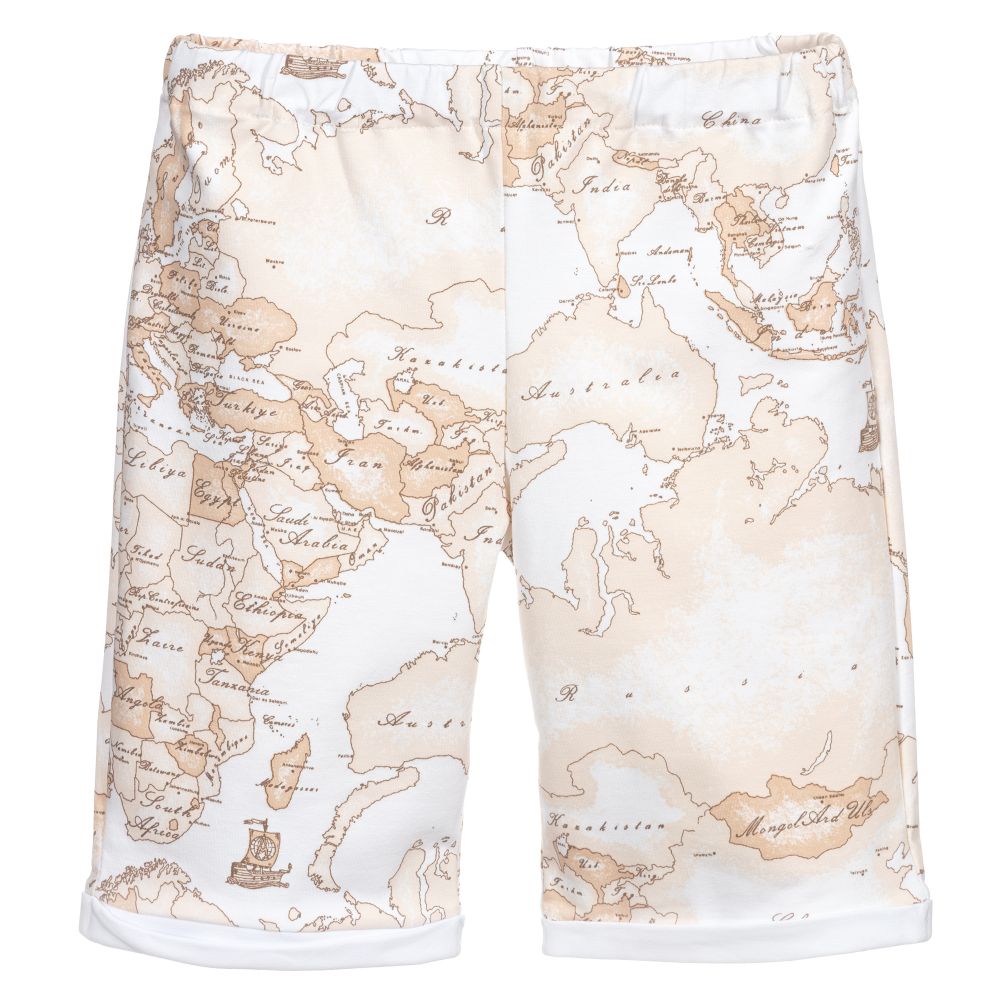 Alviero Martini - Beige Teen Shorts mit Geo-Karte (J) | Childrensalon