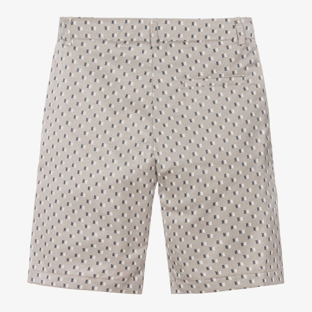 Alviero Martini-Teen Boys Beige Monogram Shorts | Childrensalon Outlet