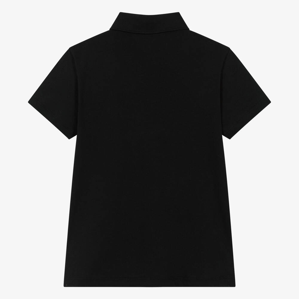 Alviero Martini-Teen Boys Black Geo Map Cotton Polo Shirt | Childrensalon Outlet