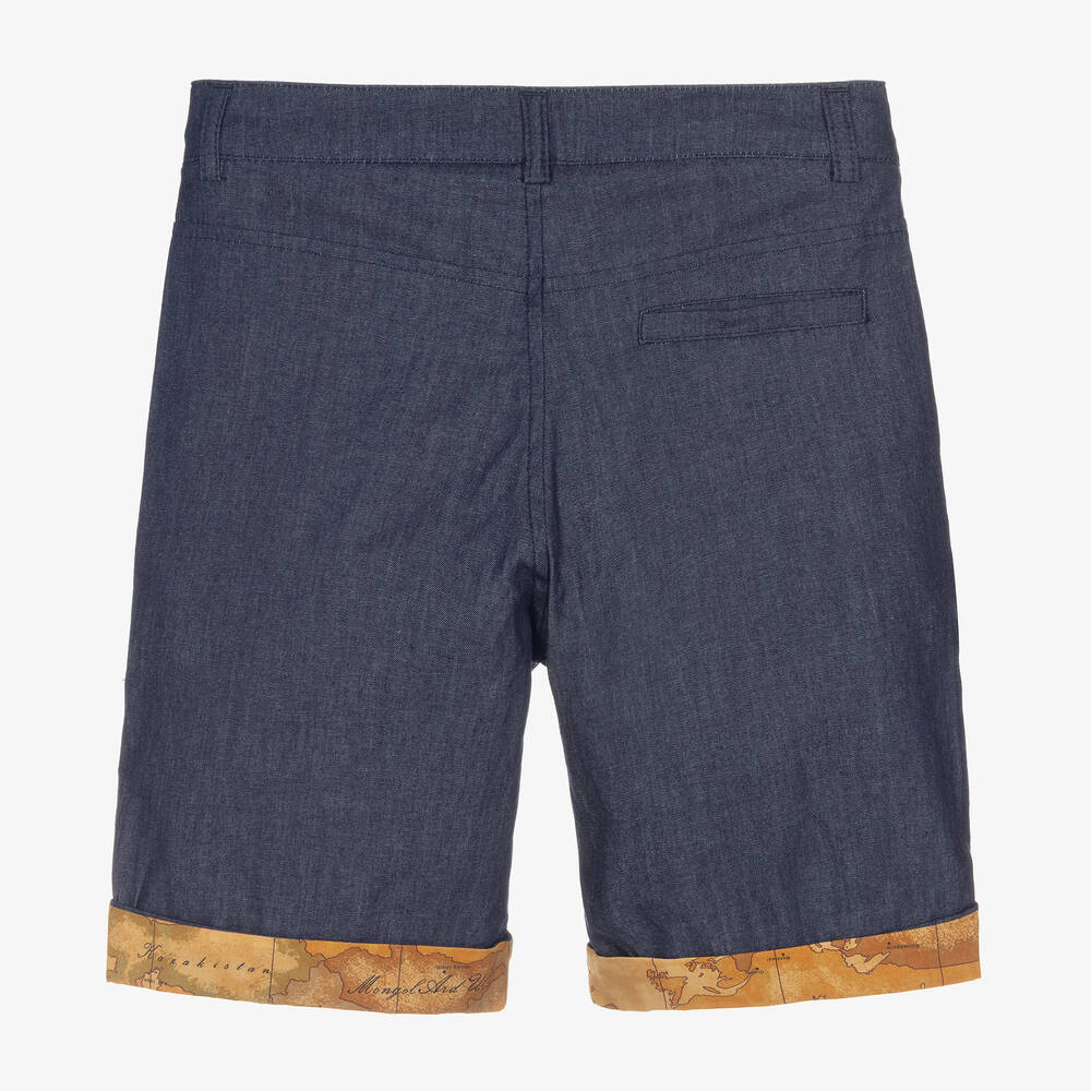 الفيرو مارتيني-شورت تينز ولادي قطن شامبري لون أزرق | Childrensalon Outlet