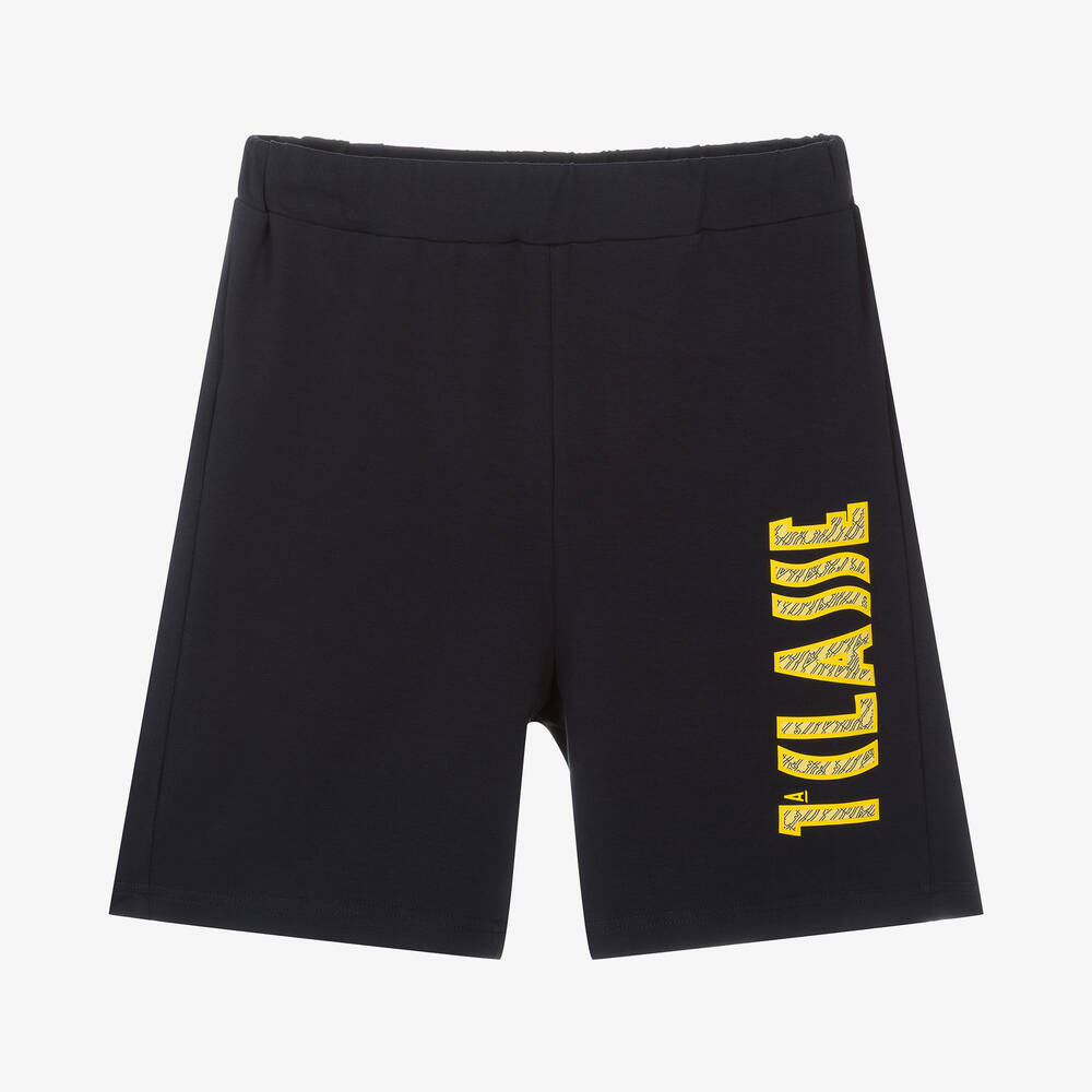 Alviero Martini - Teen Boys Blue Cotton Logo Shorts | Childrensalon