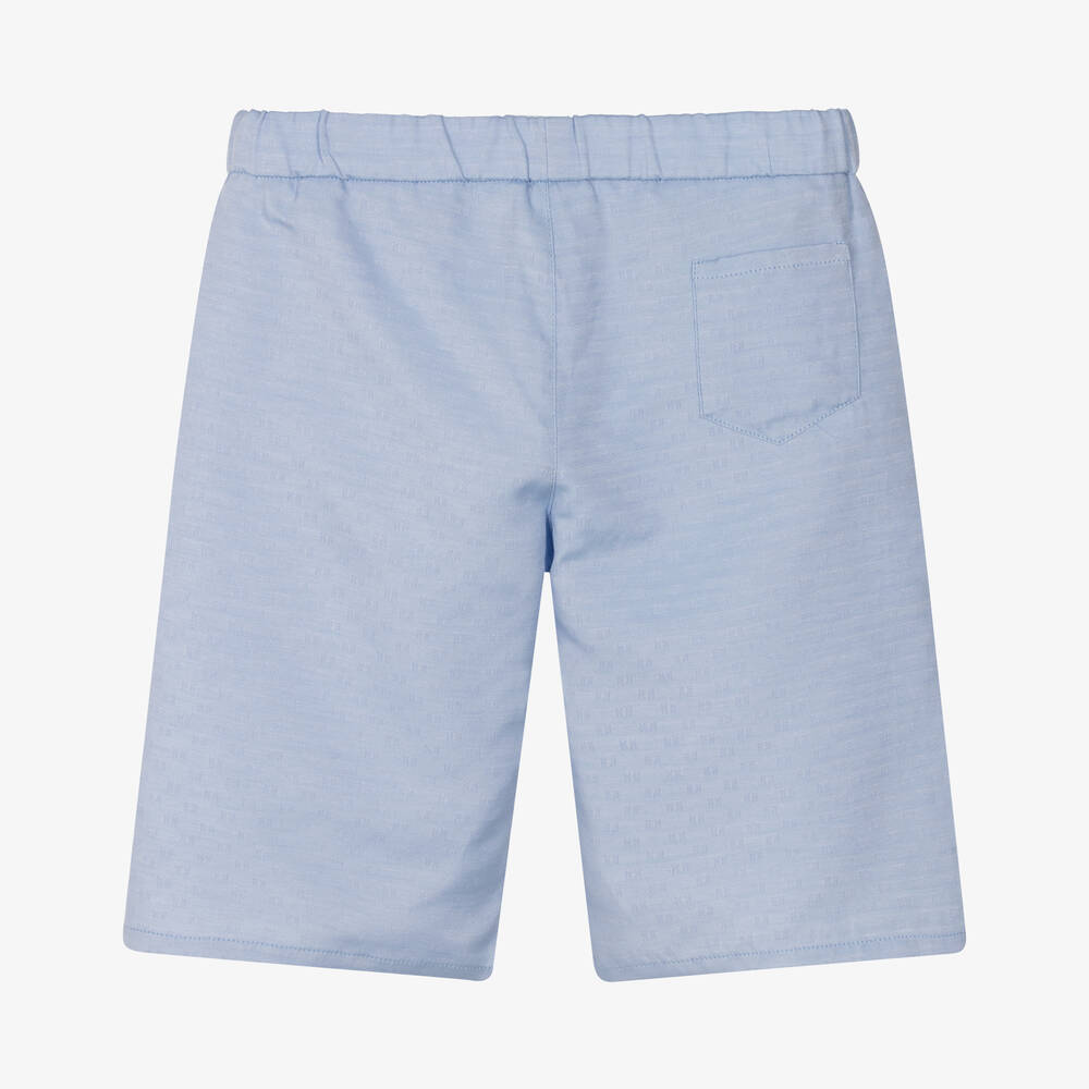 Alviero Martini-Голубые хлопковые шорты с принтом-монограммой | Childrensalon Outlet